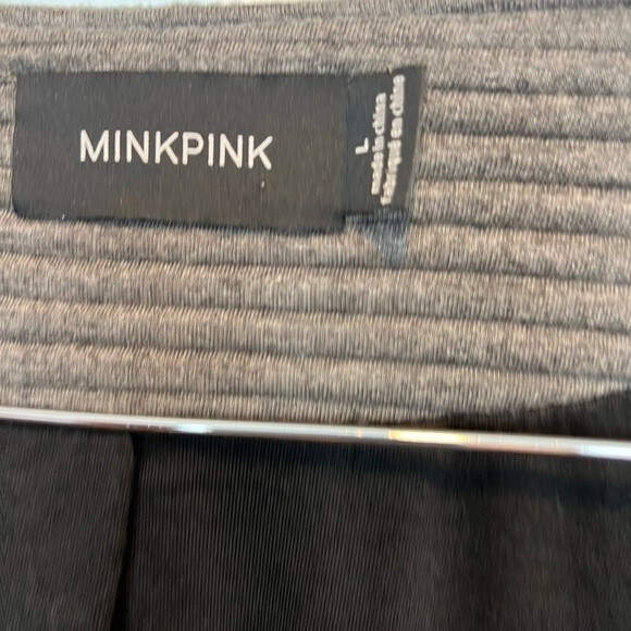 MINKPINK Take Care Biker Zip Jacket Ribbed Gray SZ Lg - Picture 3 of 11